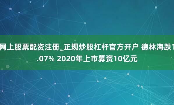 网上股票配资注册_正规炒股杠杆官方开户 德林海跌1.07% 2020年上市募资10亿元