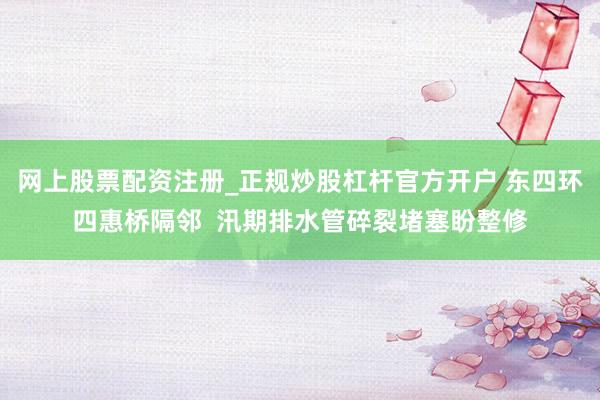 网上股票配资注册_正规炒股杠杆官方开户 东四环四惠桥隔邻  汛期排水管碎裂堵塞盼整修